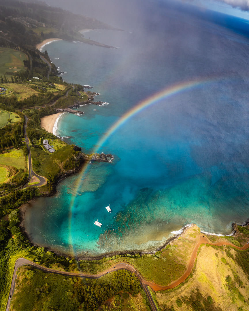 Rainbow over Honolua Bay