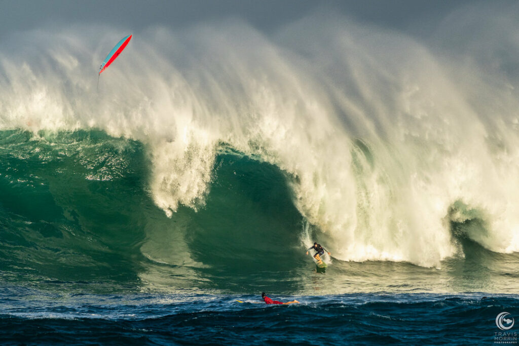 The massive power of Waimea Bay during the Eddie Aikau Invitational on Oahu