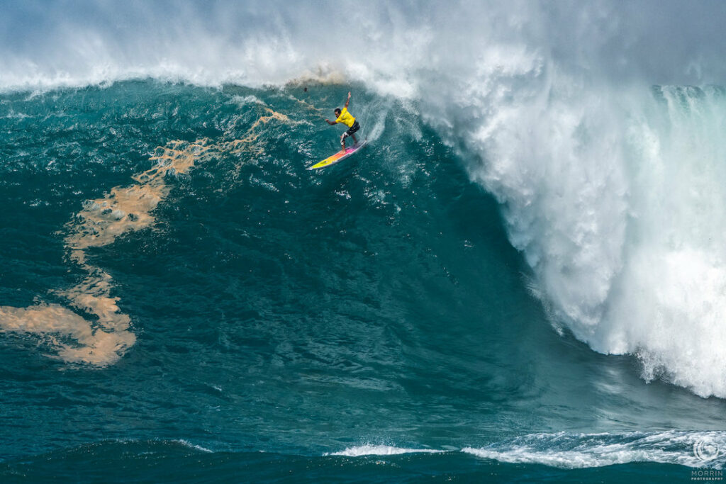 Surfer at The Eddie at Waimea Bay