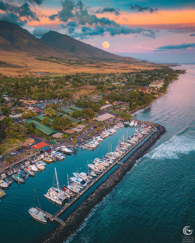 Lahaina Harbor Maui supermoon